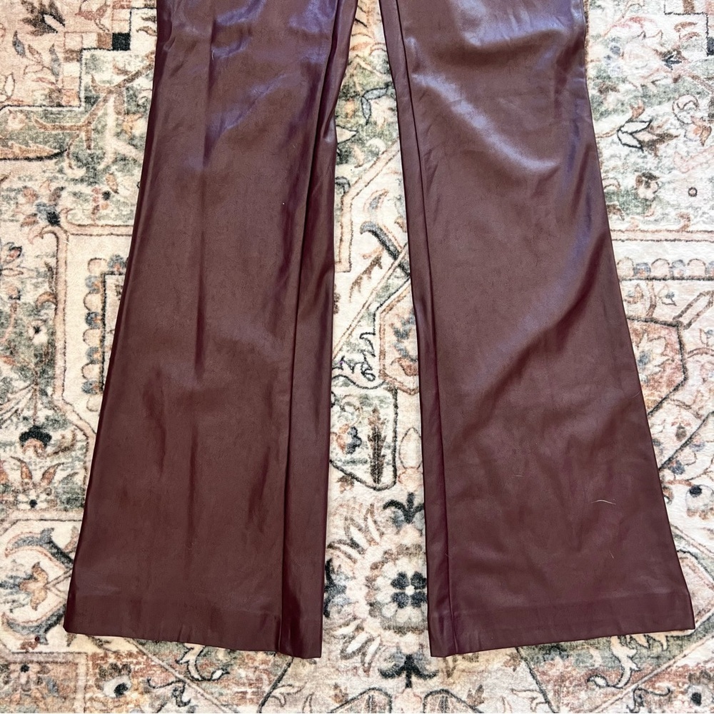 Aritzia Wilfred Roma Faux Leather Pant Purple Flare- 0 - Picture 2 of 8